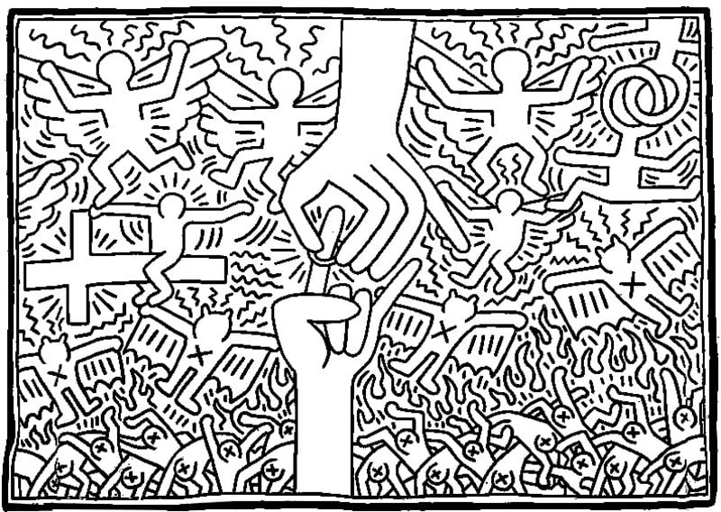 Disegni da colorare per adulti: Keith Haring