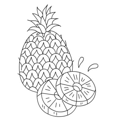 How to draw: Pineapple - easy step by step tutorial for kids