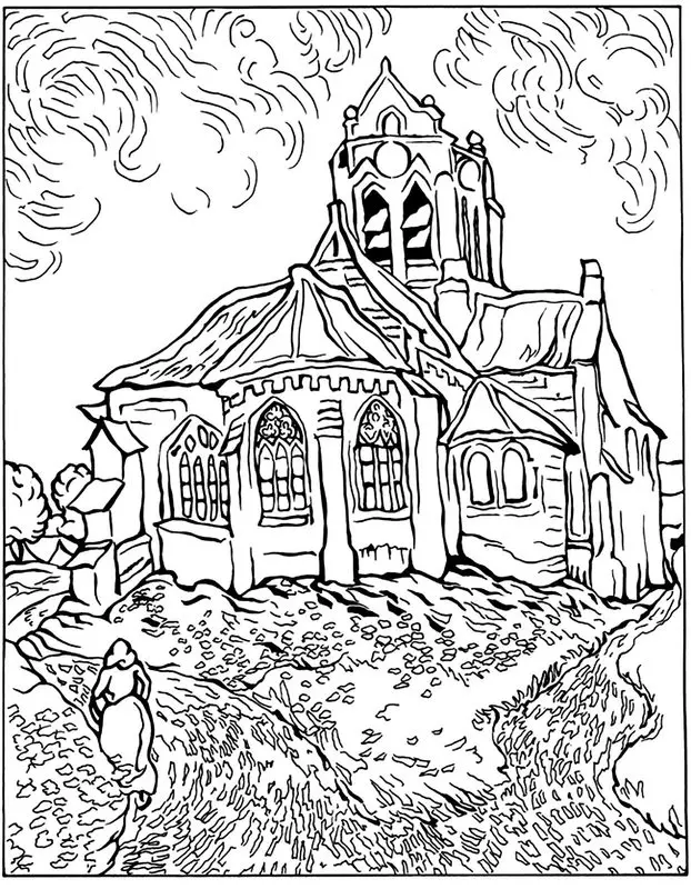 Dibujos para colorear para adultos: Vincent van Gogh 8