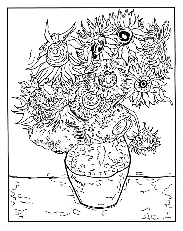 Dibujos para colorear para adultos: Vincent van Gogh 9