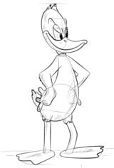 How to draw: Daffy Duck 7