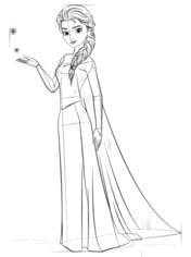 How to draw: Frozen: Elsa 8