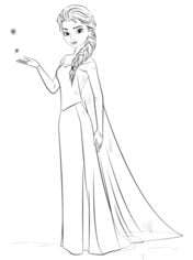 How to draw: Frozen: Elsa 9