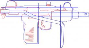 How to draw: Submachine gun