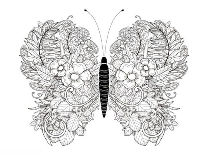 Dibujos para colorear para adultos: Mariposas 56