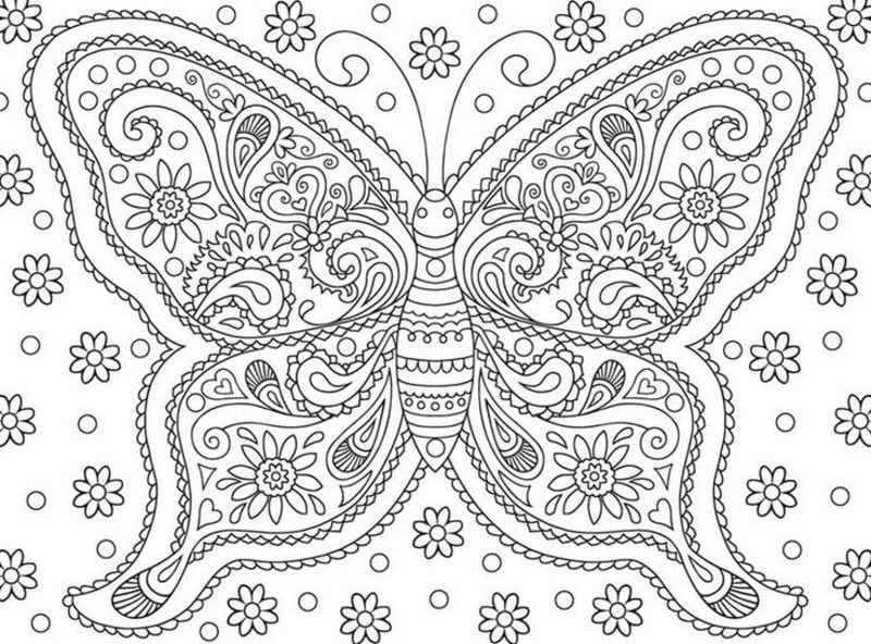 Disegni da colorare per adulti: Farfalle 2