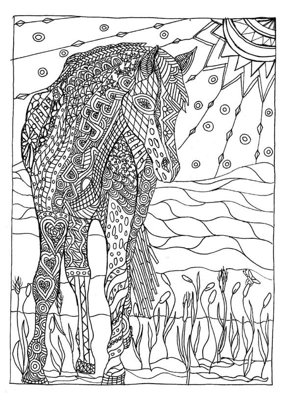 Coloring pages for adults: Horses