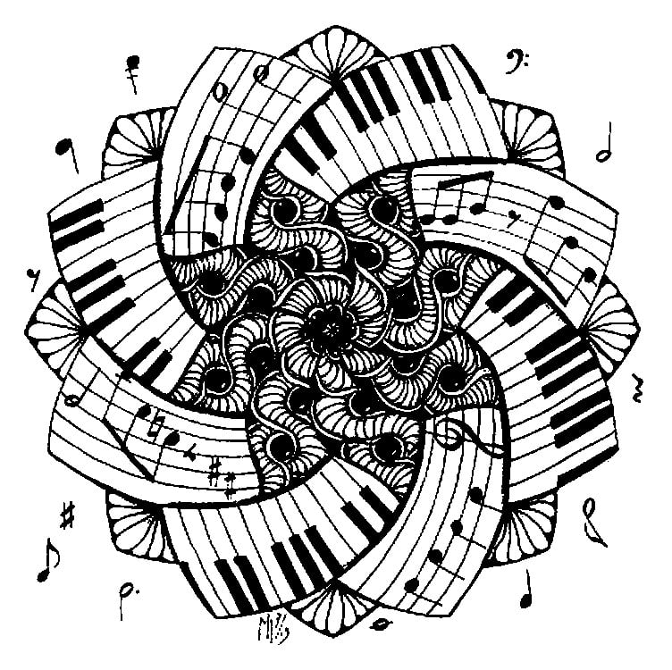 Coloring pages for adults: Music