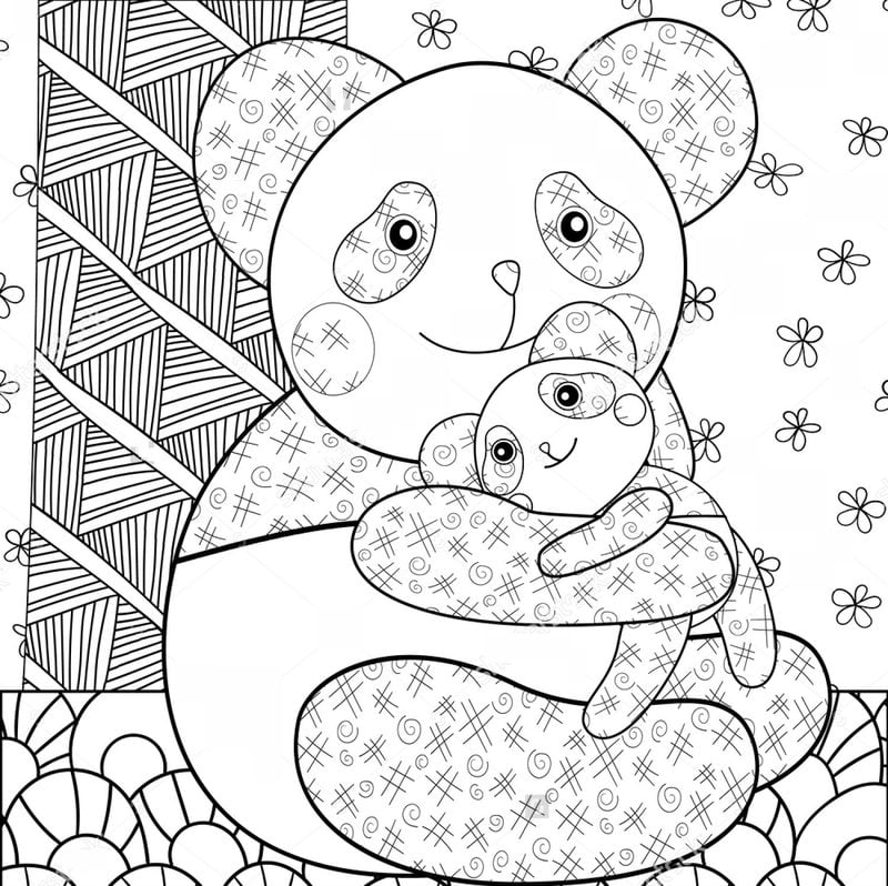Dibujos para colorear para adultos: Panda 70