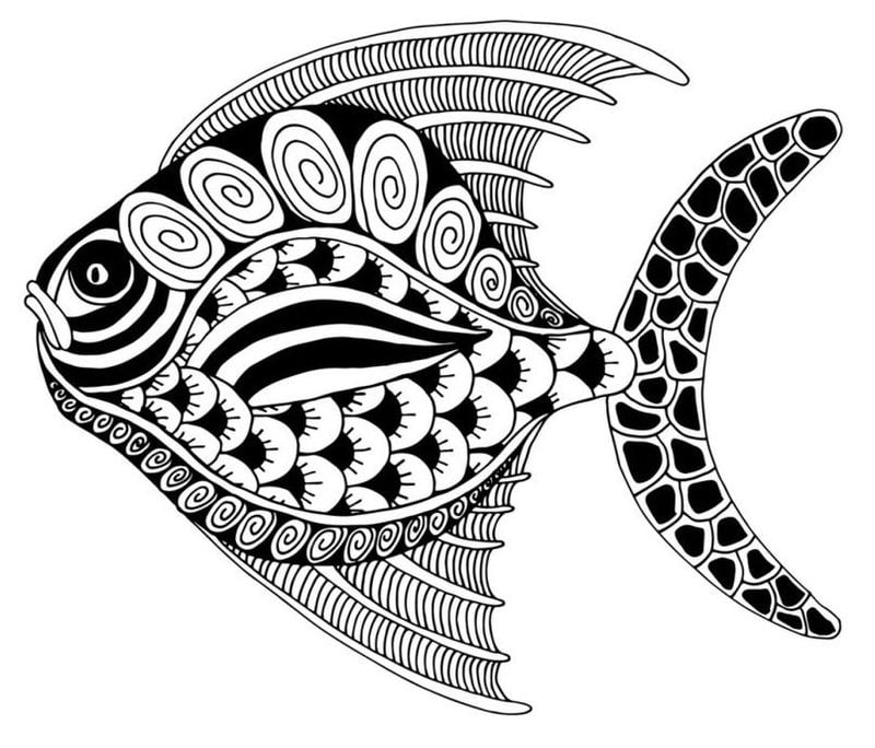 Disegni da colorare per adulti: Pesce