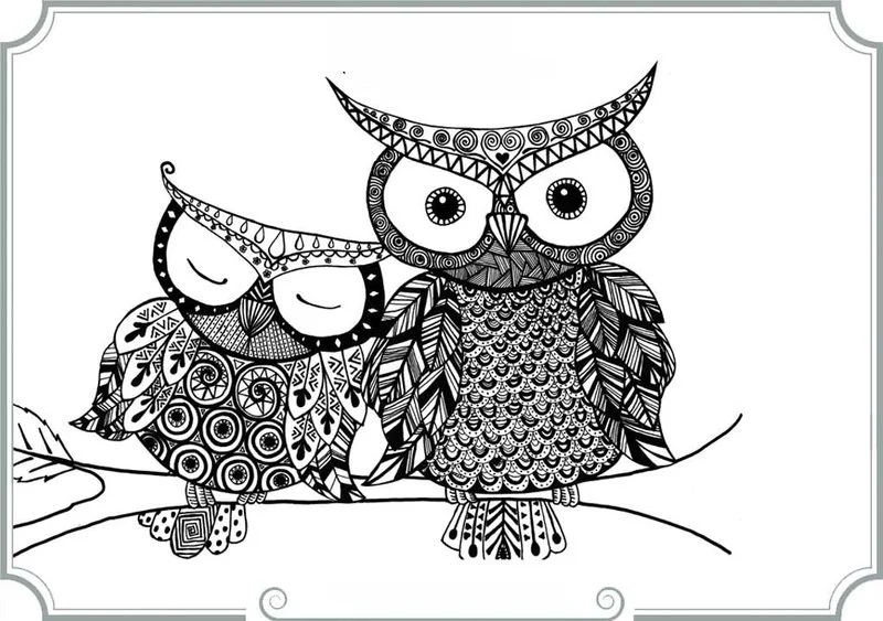 Dibujos para colorear para adultos: Strigiformes 10