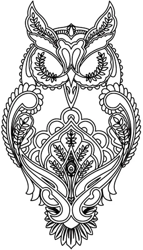 Dibujos para colorear para adultos: Strigiformes 7