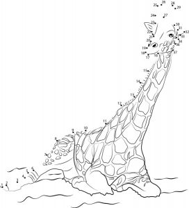 Connect the dots: Giraffe, printable for kids &amp; adults, free