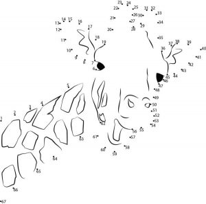 Connect the dots: Giraffe, printable for kids &amp; adults, free