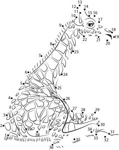 Connect the dots: Giraffe, printable for kids &amp; adults, free