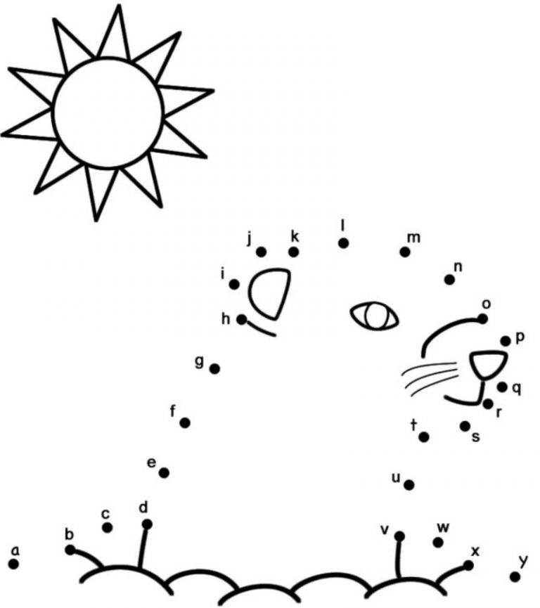 Connect the dots: Small letters, part 3, printable for kids &amp; adults, free