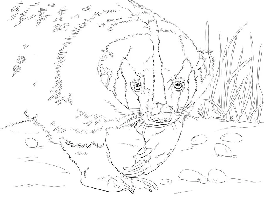 Coloring pages: Badgers