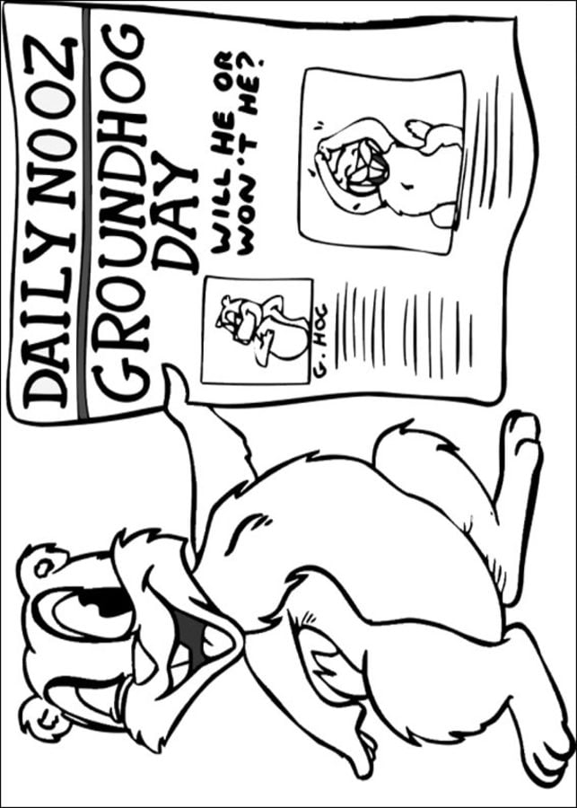 Coloring pages: Groundhog Day 2