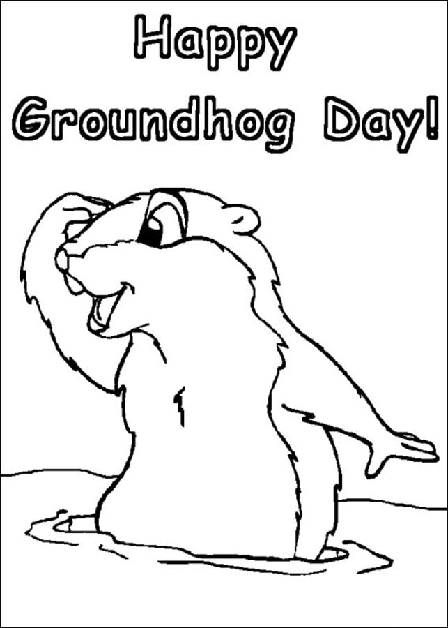 Coloring pages: Groundhog Day 4