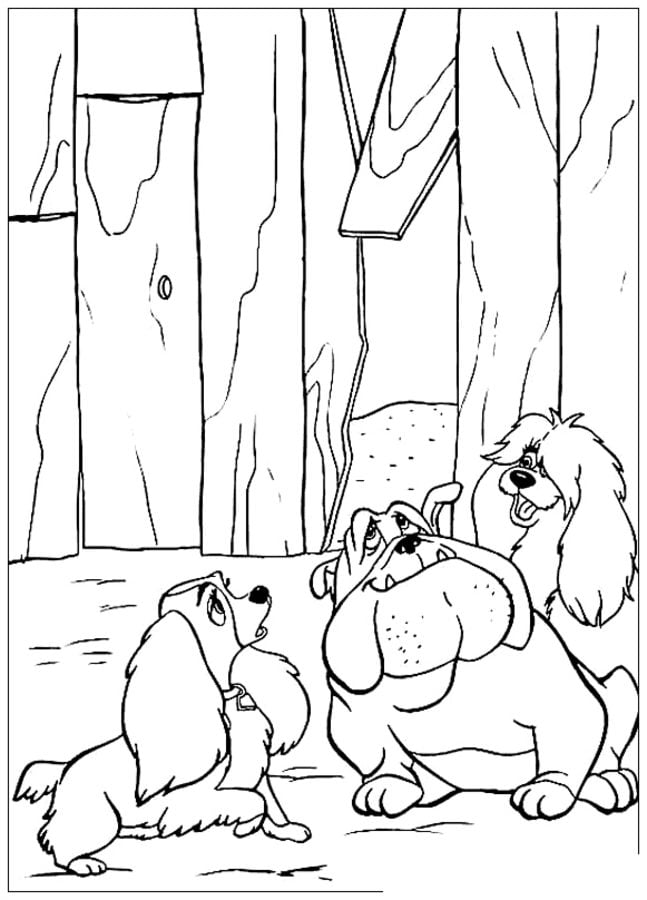 Coloring pages: Lady and the Tramp