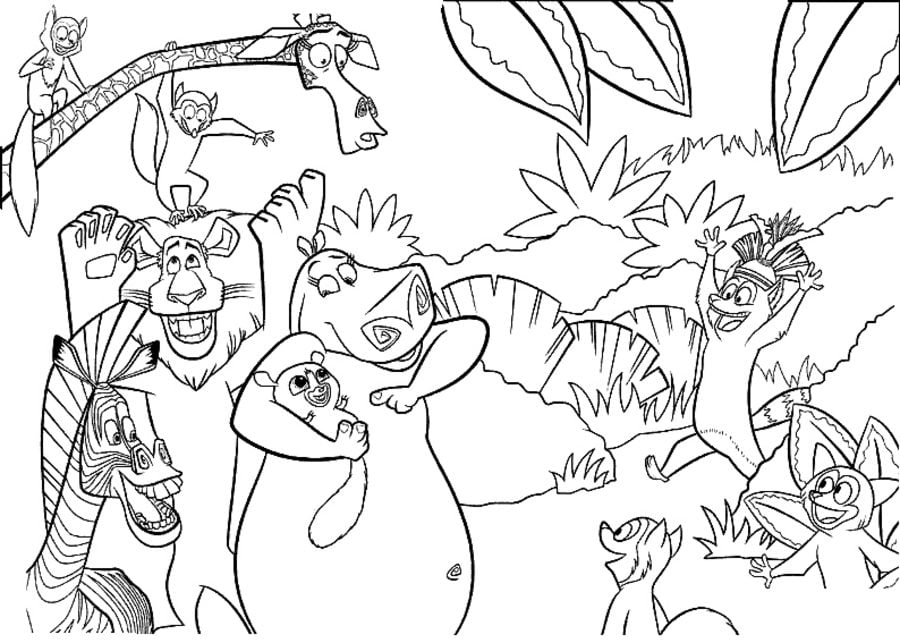 Coloring pages: Madagascar