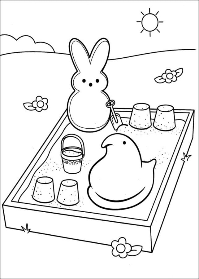 Coloring pages: Marshmallow Peeps 1