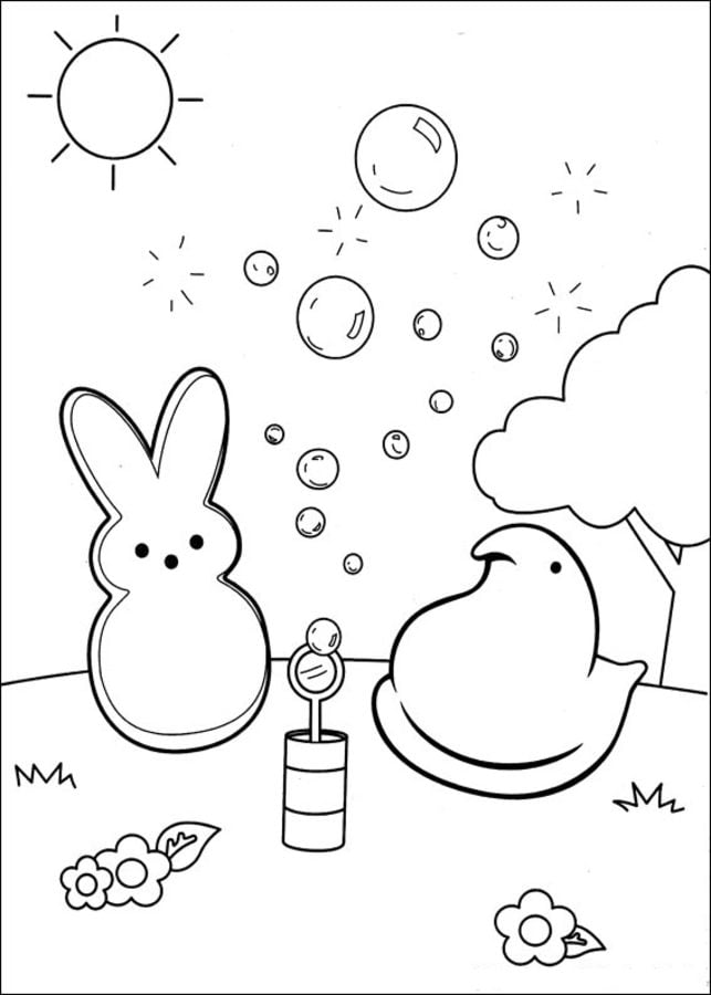Coloring pages: Marshmallow Peeps 3