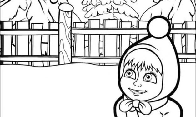 Coloring pages: Masha and the Bear