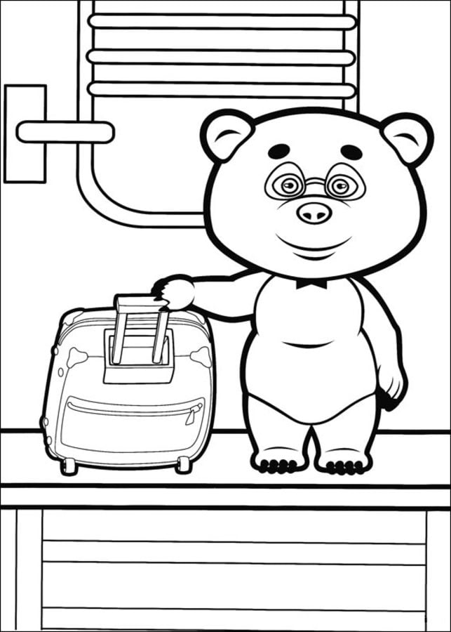 Dibujos para colorear: Masha y el oso
