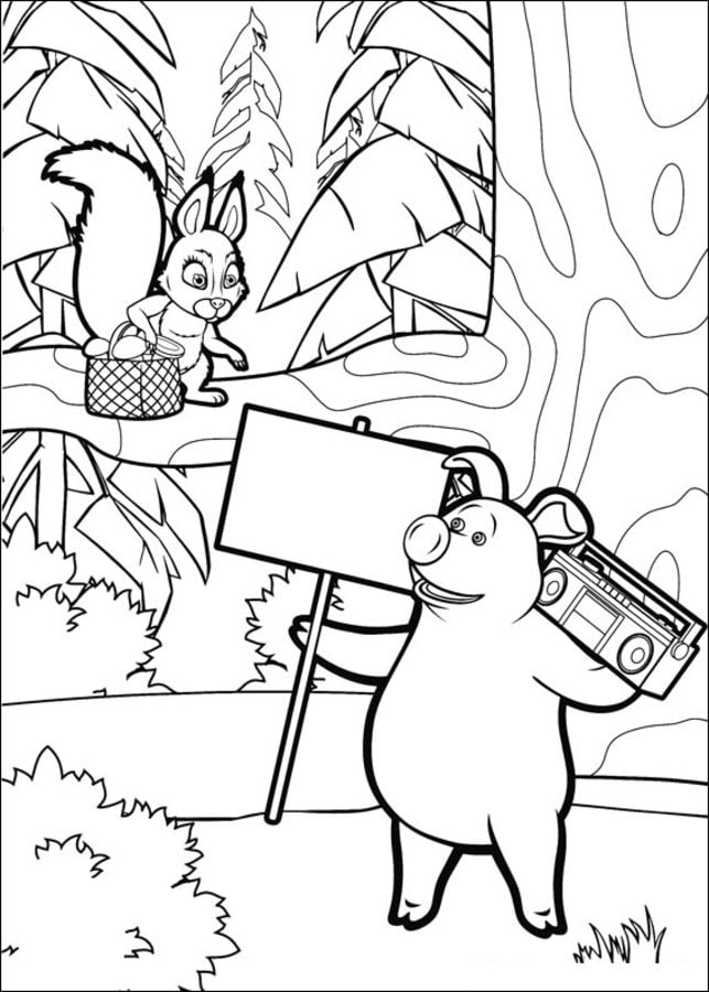 Coloring pages: Masha and the Bear