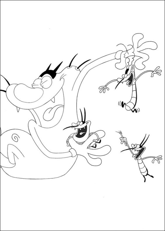 Coloring Pages Coloring Pages Oggy And The Cockroaches