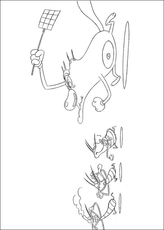 Coloring pages: Oggy and the Cockroaches