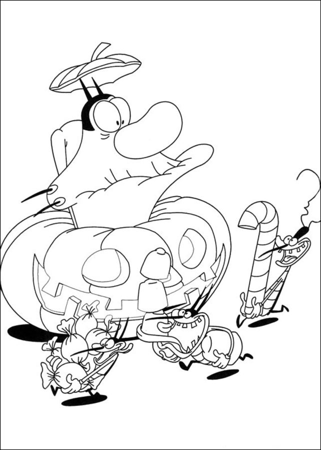 Coloring pages: Oggy and the Cockroaches