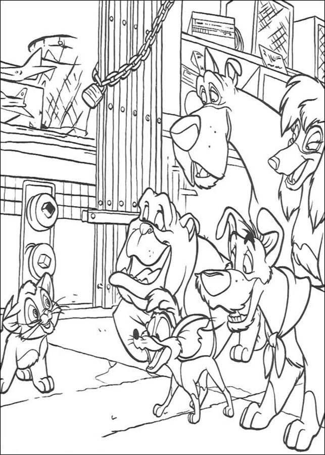 Coloring pages: Oliver & Company