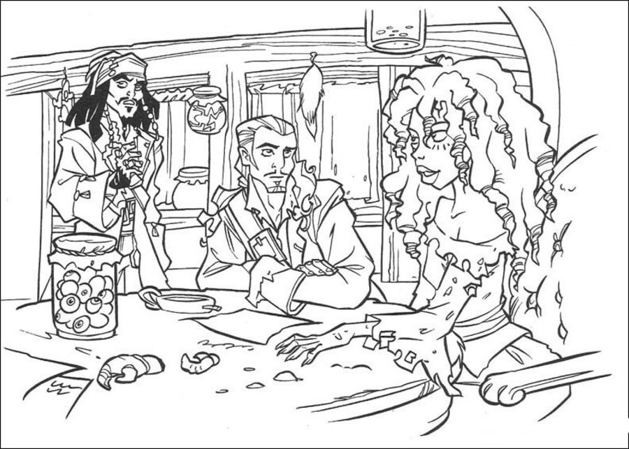 Coloring pages: Pirates of the Caribbean 3