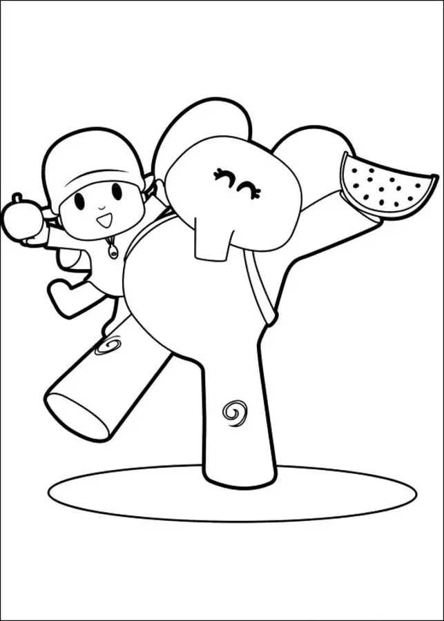 Disegni da colorare: Pocoyo stampabile, gratuito, per bambini e adulti