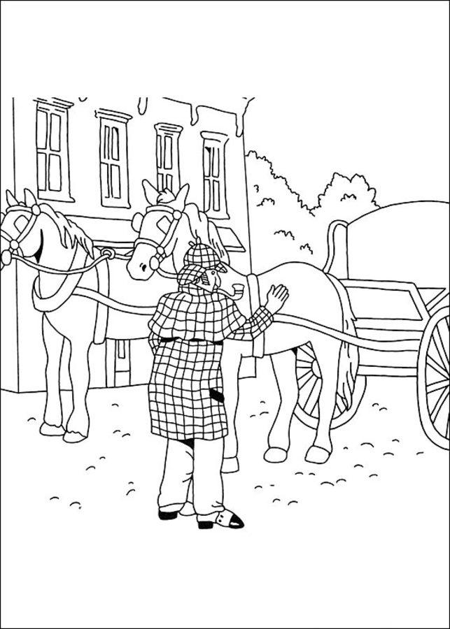Coloring pages: Sherlock Holmes, printable for kids & adults, free