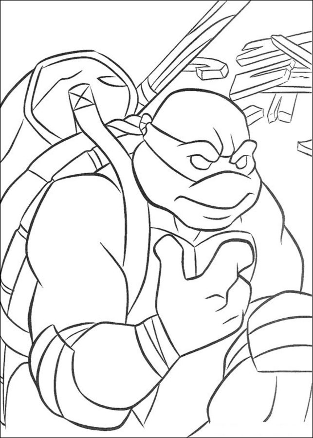 Kolorowanki: Wojownicze Żółwie Ninja 6