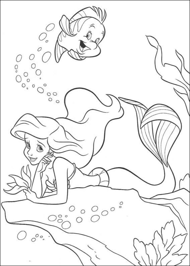 Ausmalbilder: Arielle, die Meerjungfrau