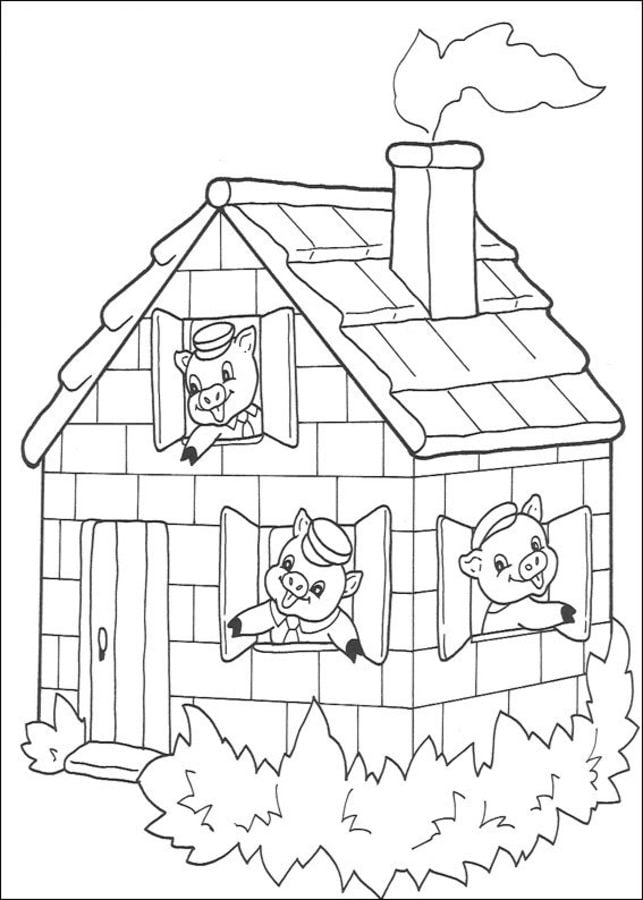Coloring pages: The Three Little Pigs