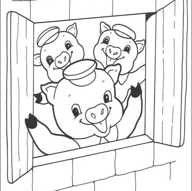 Coloriages: Les Trois Petits Cochons