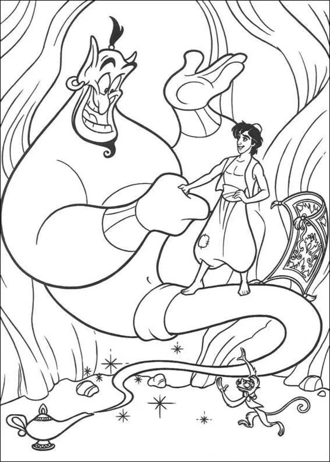 Dibujos para colorear: Aladdín 8