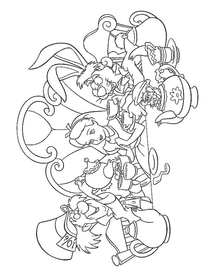 Coloring pages: Alice in Wonderland 6