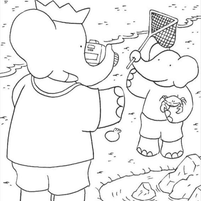 Coloring pages: Babar the Elephant