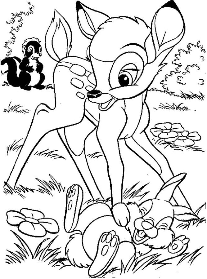 ausmalbilder bambi zum ausdrucken kostenlos für kinder