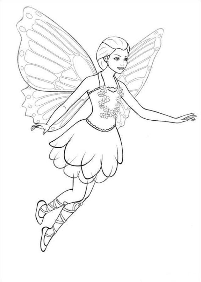 Coloring pages: Barbie Mariposa 1