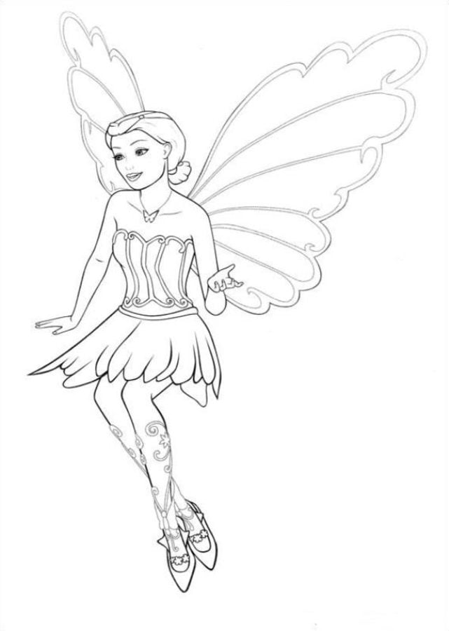 Coloring pages: Barbie Mariposa 10