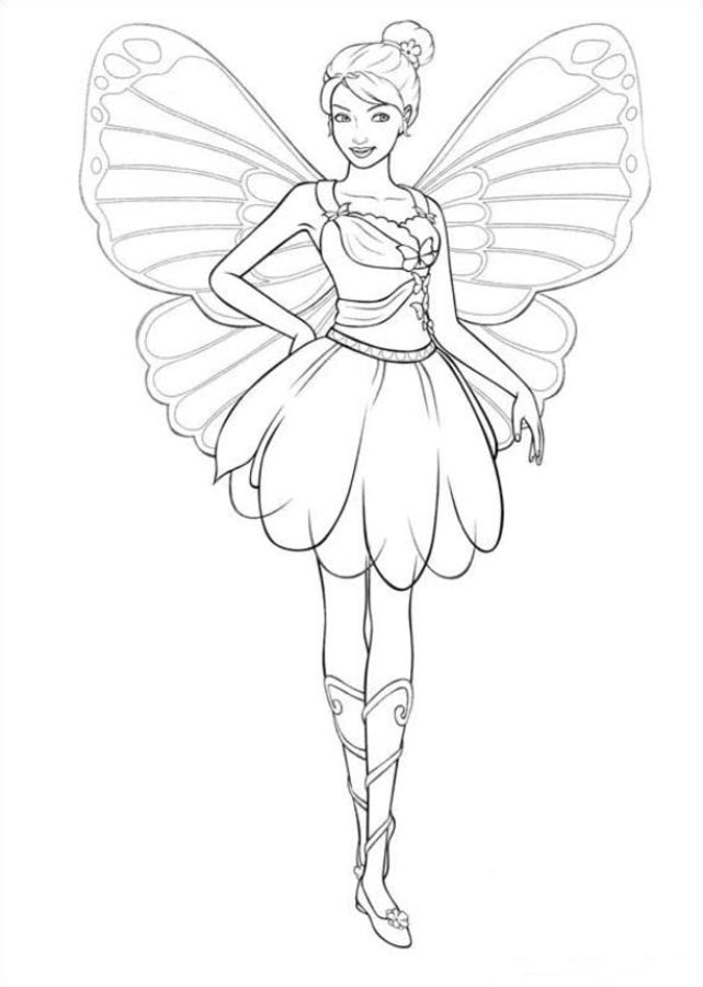 Coloring pages: Barbie Mariposa 4