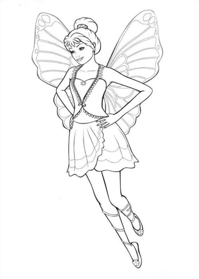 Coloring pages: Barbie Mariposa 5