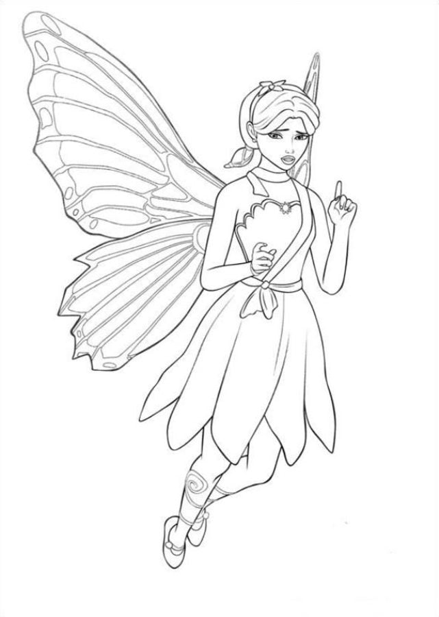 Coloring pages: Barbie Mariposa 8
